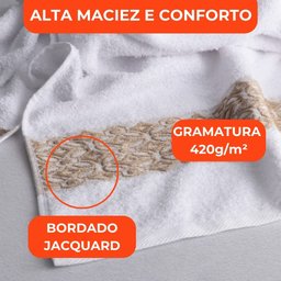 Jogo de Toalhas de Banho Algodão 5 Peças Completo Aslan Sonhare Sultan Marinho e Branco - 5