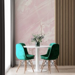 Papel de Parede Painel 3D Mármore Rosa Carrara 2M Auto Colante Lavável Revestimento Brilhoso - 2