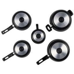 Jogo Panelas 5 Peças Preto Nacional - 4