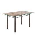 Ver imagem 4 de Conjunto de Mesa Retangular 140x75cm Tampo de Vidro 6 Cadeiras Lavínea Prata/Arabesco/Mart