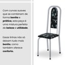 Ver imagem 7 de Conjunto de Mesa Retangular 140x75cm Tampo de Vidro 6 Cadeiras Lavínea Branco/Preto Floral/Mart Pérola
