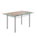Ver imagem 4 de Conjunto de Mesa Retangular 140x75cm Tampo de Vidro 6 Cadeiras Lavínea Branco/Preto Floral/Mart Pérola