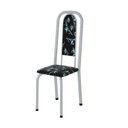 Ver imagem 5 de Conjunto de Mesa Retangular 140x75cm Tampo de Vidro 6 Cadeiras Lavínea Branco/Preto Floral/Mart Pérola