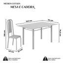 Ver imagem 3 de Conjunto de Mesa Retangular 140x75cm Tampo de Vidro 6 Cadeiras Lavínea Branco/Preto Floral/Mart Pérola