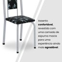 Ver imagem 6 de Conjunto de Mesa Retangular 140x75cm Tampo de Vidro 6 Cadeiras Lavínea Branco/Preto Floral/Mart Pérola