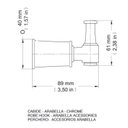 Ver imagem 2 de Kit 2 Cabides de Metal Arabella Chrome Docol