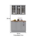 Ver imagem 4 de Cozinha Compacta Bariloche 6 Portas 2 Gavetas com Vidro e Tampo 100% MDF Titânio Fosco - Indékes