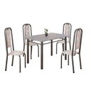 Ver imagem 2 de Conjunto de Mesa Retangular 120x75cm Tampo Granito Ocre 4 Cadeiras Lavínea