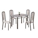 Ver imagem 2 de Conjunto de Mesa Retangular 120x75cm Tampo Granito Ocre 4 Cadeiras Lavínea