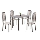 Ver imagem 2 de Conjunto de Mesa Retangular 120x75cm Tampo Granito Ocre 4 Cadeiras Lavínea Prata/Arabesco/Mart