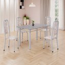 Ver imagem 1 de Conjunto de Mesa Retangular 120x75cm Tampo Granito Ocre 4 Cadeiras Lavínea