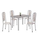 Ver imagem 2 de Conjunto de Mesa Retangular 120x75cm Tampo Granito Ocre 4 Cadeiras Lavínea