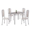 Ver imagem 2 de Conjunto de Mesa Retangular 120x75cm Tampo Granito Ocre 4 Cadeiras Lavínea Branco/Arabesco/Mart Pérola