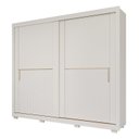 Ver imagem 2 de Guarda-Roupa 2 Portas com Pé e Espelho Interno de Correr 269cm 100% MDF Diamantina Espresso Móveis Bege/Off White/Grafiatto