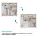 Ver imagem 4 de Guarda-Roupa 2 Portas com Pé e Espelho Interno de Correr 269cm 100% MDF Diamantina Espresso Móveis Bege/Off White/Grafiatto
