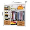 Ver imagem 4 de Guarda-roupa Casal Mondo 6 Portas 4 Gavetas com Espelho Branco/cinamomo - Pnr Móveis