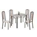 Ver imagem 2 de Conjunto de Mesa Retangular 120x75cm Tampo Granito Topázio 4 Cadeiras Lavínea Prata/Botanic Bege/Mart