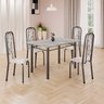 Conjunto de Mesa Retangular 120x75cm Tampo Granito Topázio 4 Cadeiras Lavínea - 1