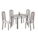 Ver imagem 2 de Conjunto de Mesa Retangular 120x75cm Tampo Granito Topázio 4 Cadeiras Lavínea