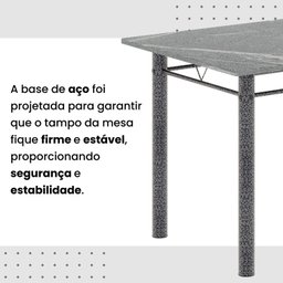 Conjunto de Mesa Retangular 120x75cm Tampo Granito Topázio 4 Cadeiras Lavínea - 9