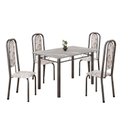 Ver imagem 2 de Conjunto de Mesa Retangular 120x75cm Tampo Granito Topázio 4 Cadeiras Lavínea Prata/Arabesco/Mart
