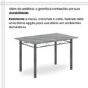 Ver mais imagens de Conjunto de Mesa Retangular 120x75cm Tampo Granito Topázio 4 Cadeiras Lavínea Prata/Arabesco/Mart