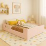 Cama Casal Montessoriana Infantil Princesa Grade de Proteção Lateral Moderna - Rosa - 2