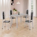 Ver imagem 1 de Conjunto de Mesa Retangular 120x75cm Tampo Granito Topázio 4 Cadeiras Lavínea