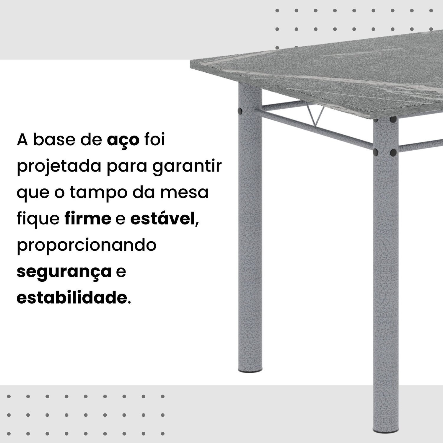 Conjunto de Mesa Retangular a 120x75cm Tampo Granito Topázio 4 Cadeiras Lavínea - 9