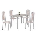 Ver imagem 2 de Conjunto de Mesa Retangular 120x75cm Tampo Granito Topázio 4 Cadeiras Lavínea