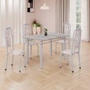 Ver imagem 1 de Conjunto de Mesa Retangular 120x75cm Tampo Granito Topázio 4 Cadeiras Lavínea