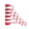 Kit 2 Telas Decorativa Fita Natal Malha Tule Listras Vermelho e Branco 26cm X 5 Metros – Magizi - 5
