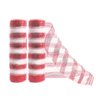 Kit 2 Telas Decorativa Fita Natal Malha Tule Listras Vermelho e Branco 26cm X 5 Metros – Magizi - 1