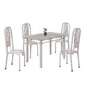 Ver imagem 2 de Conjunto de Mesa Retangular 120x75cm Tampo Granito Topázio 4 Cadeiras Lavínea Branco/Arabesco/Mart Pérola