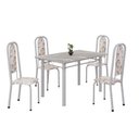 Ver imagem 2 de Conjunto de Mesa Retangular 120x75cm Tampo Granito Topázio 4 Cadeiras Lavínea
