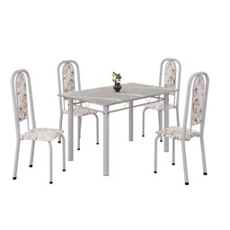 Conjunto de Mesa Retangular 120x75cm Tampo Granito Topázio 4 Cadeiras Lavínea - 2