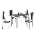 Ver imagem 2 de Conjunto de Mesa Retangular 120x75cm Tampo Ardósia Indiano 4 Cadeiras Lavínea Branco/Preto Floral/Mart Pérola