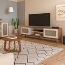 Ver imagem 1 de Sala de Estar Completa para Tv até 75 Polegadas Charlotte 2 Portas Cinamomo/off White - Pnr Móveis