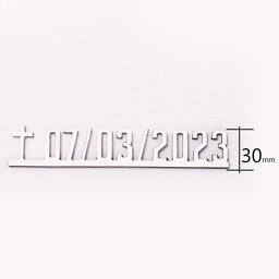 Letreiro para Lápide com Nome e Datas - Letra de Forma no Filete - 1