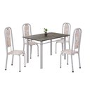 Ver imagem 2 de Conjunto de Mesa Retangular 120x75cm Tampo Ardósia Indiano 4 Cadeiras Lavínea Branco/Botanic Bege/Mart Pérola