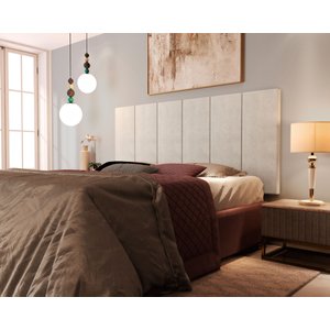 Cabeceira Painel Estofada Cama King 1,95 - Bege