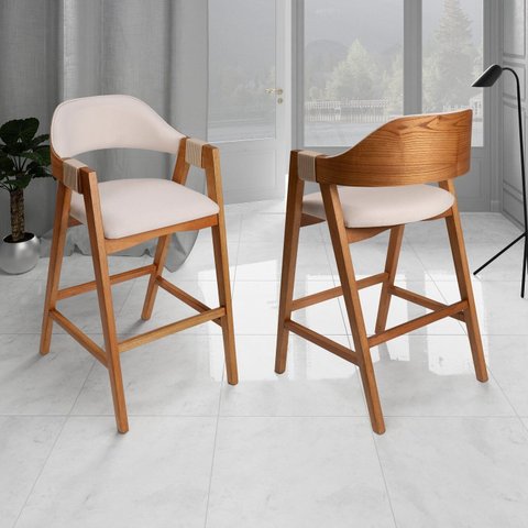 Kit 2 Banquetas em Madeira Maciça Bélgica Espresso Móveis