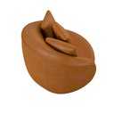 Ver imagem 5 de Poltrona Decorativa para Sala 122cm Pés Madeira Kaly M22 Sintético Caramelo - Mpozenato