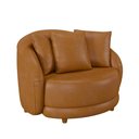 Ver imagem 1 de Poltrona Decorativa para Sala 122cm Pés Madeira Kaly M22 Sintético Caramelo - Mpozenato