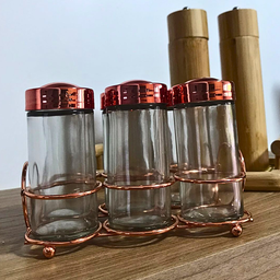 Porta Tempero Rose Gold Recipientes P/ Ervas Saleiro Cozinha:rose Gold - 5