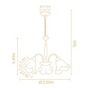 Ver imagem 2 de Lustre Pendente Rústico Madeira 3 Cúpulas Vidro Âmbar Country Madelustre