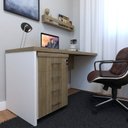 Ver imagem 3 de Escrivaninha Mesa Escritório com Gaveteiro e Prateleira 120cm Branco