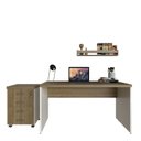 Ver imagem 6 de Escrivaninha Mesa Escritório com Gaveteiro e Prateleira 120cm Branco