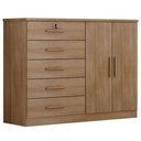 Ver imagem 5 de Kit Guarda Roupa Solteiro Dante Seul 2 Portas 3 Gavetas MDF com Corredicas Telescopicas Cumaru 23