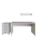 Ver imagem 7 de Escrivaninha Mesa Escritório com Gaveteiro e Prateleira 120cm
